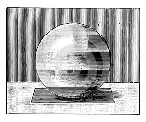 Sphere With Tangent Plane vintage illustration