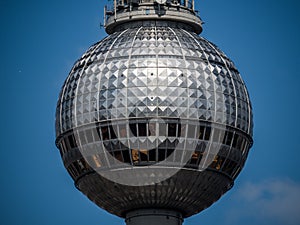 The sphere on top of Fernsehturm in Berlin