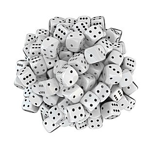 Sphere from white dice