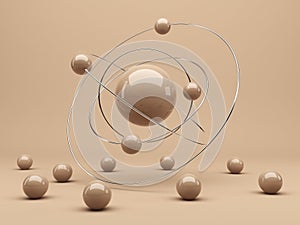 Spheres 3d. Interaction. Abstract background photo