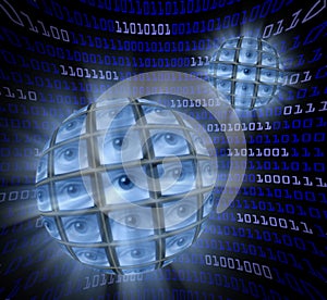 Spheres of monitors with eyeballs in a curved field