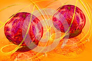 Spheres and twirls abstract background