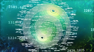 Spheric digital cyberspace in the blue background