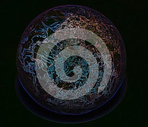 spheric jaspe ball in filter photo