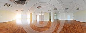 Spherical 360 degrees panorama projection, panorama in interior empty room in modern flat apartments.