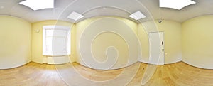 Spherical 360 degrees panorama projection, panorama in interior empty room in modern flat apartments.