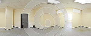 Spherical 360 degrees panorama projection, panorama in interior empty room in modern flat apartments.