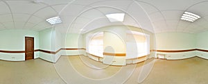 Spherical 360 degrees panorama projection, panorama in interior empty room in modern flat apartments.