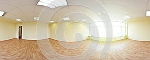 Spherical 360 degrees panorama projection, panorama in interior empty room in modern flat apartments.