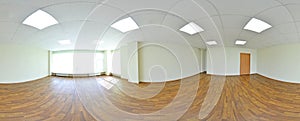 Spherical 360 degrees panorama projection, panorama in interior empty room in modern flat apartments.