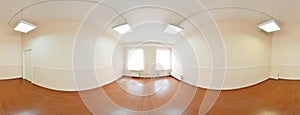 Spherical 360 degrees panorama projection, panorama in interior empty room in modern flat apartments.