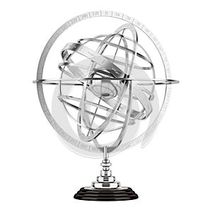 Spherical astrolabe isolated on white photo