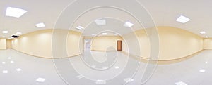 Spherical 360 degrees panorama projection, panorama in interior empty room in modern flat apartments.