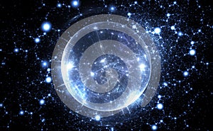 Spherical energetic quantum bubble