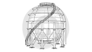 Spherical gas tank outline video