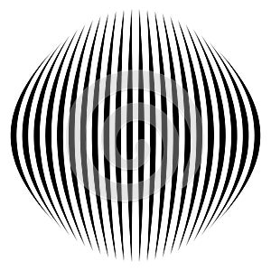 Spherical, globe distort effect. Curved bulge, protrude warp. Convex globular extrusion. Circular bump deformation design photo