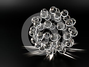 Spherical nano structure with white caustics