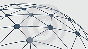 Spherical network grid, symbolizing global connectivity data, vector design Generative AI