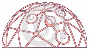 Spherical Network Mesh Abstract Geometric Vector Design, vector design Generative AI
