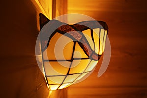 Spherical orange lamp interior background