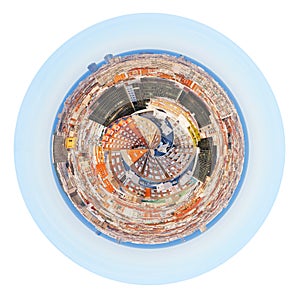 Spherical panorama residential area in Barcelona