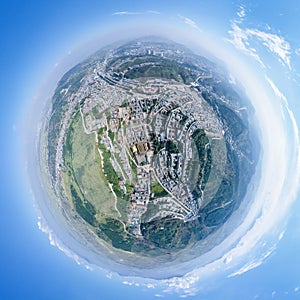 Spherical panorama of taer lamasery in qinghai