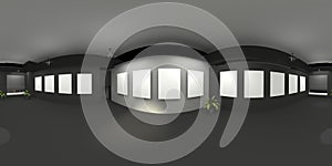 spherical panoramic render of the store visualization, 3D illustration