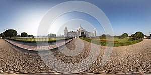 Spherical seamless panorama in equidistant projection of the memorial in honor of Queen Victoria in Calcutta, a circular panorama