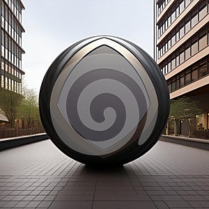 Spherical wall sign design mock up