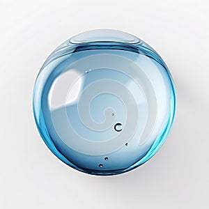 Spherical Water Droplet on White. Generative ai