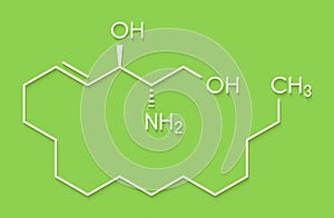 Sphingosine lipid molecule. Skeletal formula.