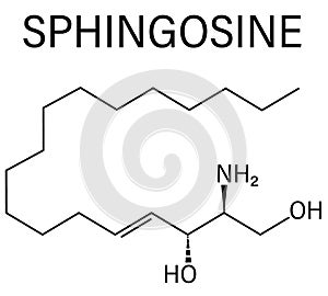 Sphingosine molecule. Skeletal formula.