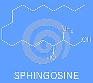 Sphingosine molecule. Skeletal formula.