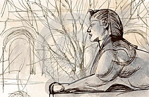 Sphinx of chatelet in paris