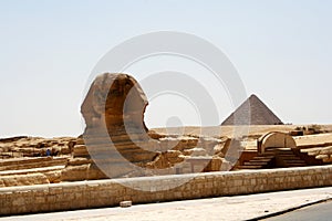 Sphinx and Chefren pyramid