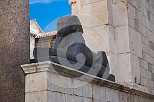 Sphinx in the Diocletian\'s Palace, Split in Croatia photo