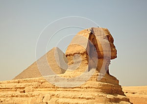 Sphinx and Giza Pyramids in Egypt