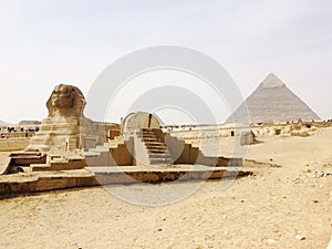 Sphinx and Giza pyramids, Egypt