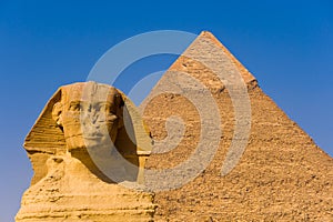 The Sphinx and the great Pyramid photo