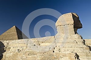 Sphinx and Great pyramid of Giza