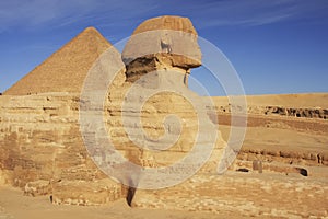 The Sphinx and Great Pyramid of Khufu, Cairo