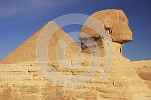 The Sphinx and Great Pyramid of Khufu, Cairo