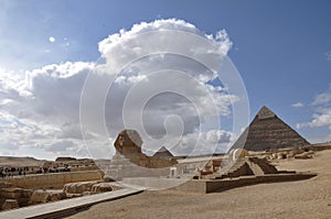 The Sphinx and The Great Pyramids of Egypt at Giza complex