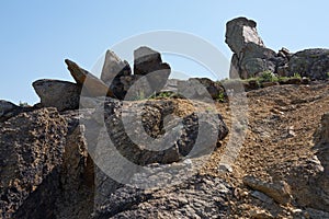 The Sphinx from Macin mountain in Macin natural park. photo