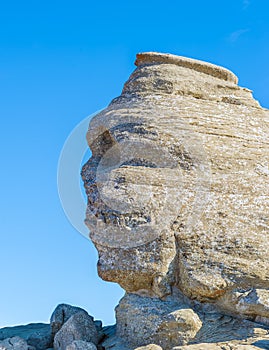 The Sphinx megalith rock formation in the Bucegi, Romania