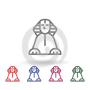 Sphinx multi color icon. Simple thin line, outline  of mythology icons for ui and ux, website or mobile application