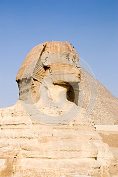 Sphinx and pyramid