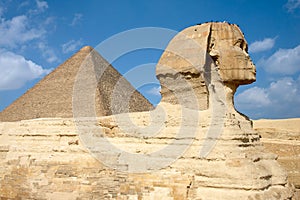 Sphinx and pyramid