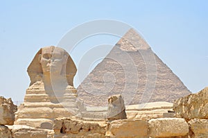 The Sphinx and Pyramid in Egypt