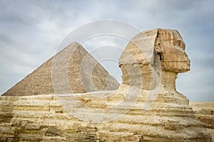 The Sphinx and Pyramid of Khufu